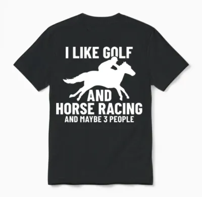 Horse Racing Golf Horse Racer Yellow Unisex T-Shirt - Black
