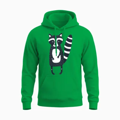 Funny Raccoon Unisex Hoodie - Irish Green