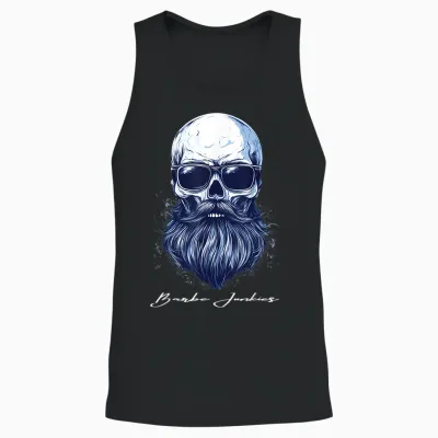 Beard Bearded Skull Skull Gift T-Shirt, Black, S Unisex Tank Top - Black