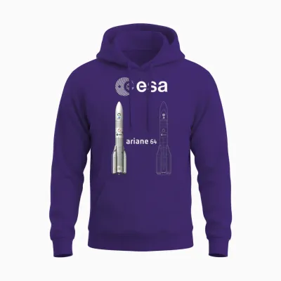 Esa Ariane 64 Booster Rocket Unisex Hoodie - Purple