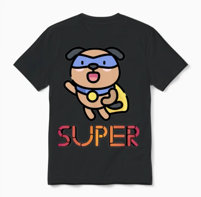 Super Dog Lovers Unisex T-Shirt in Black