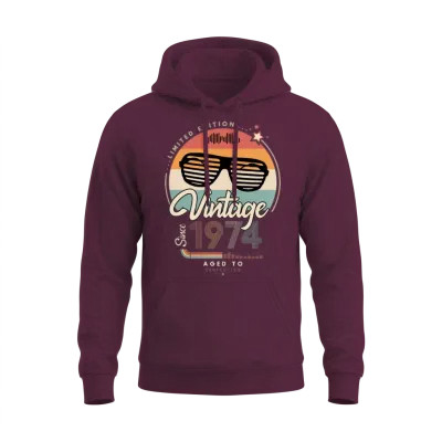 Vintage Since 1974 Unisex Hoodie - Maroon