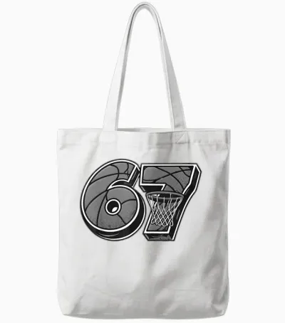 Meme Basket Six Seven 6-7 Noir Blanc Drôle Tote Bags - White