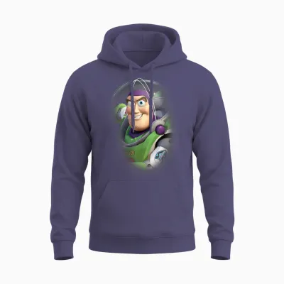 Disney Pixar Toy Story Buzz Lightyear Graphic T-Shirt Grin T-Shirt, Black, S Unisex Hoodie - Heather Sport Dark Navy