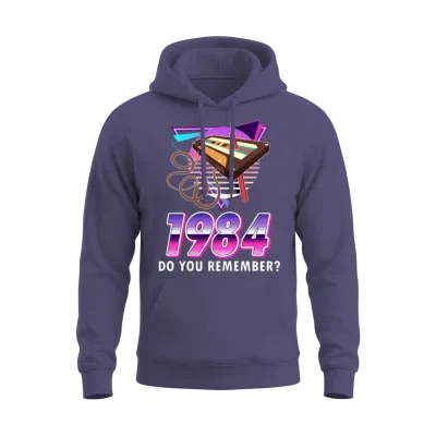 Retro 80s Mottot Party 1984 Vintage Unisex Hoodie - Heather Sport Dark Navy
