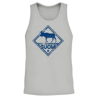 Elk Moose Suomi Finland Finnish Language Unisex Tank Top - Ash – 2