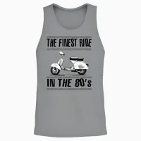 Finest Ride in the 80s Ska Reggae Mod Scooter Bicolore Unisex Tank Top in Sport Grey - 2