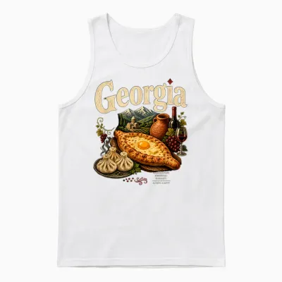 Souvenir De Voyage Vintage De Géorgie Unisex Tank Top - White