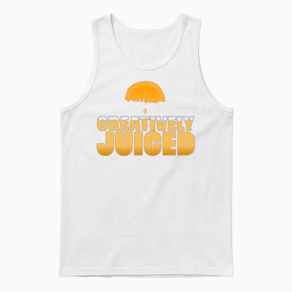 Creatively Juiced Unisex Tank Top in White