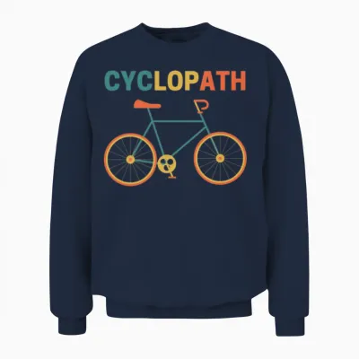 Funny Cyclopath Cycling Unisex Sweatshirt - Navy