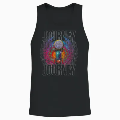 Journey Infinity Wings Vivid Scarab Vintage Band Unisex Tank Top - Black