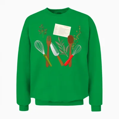 Retro Recipe Utensils Unisex Sweatshirt - Irish Green