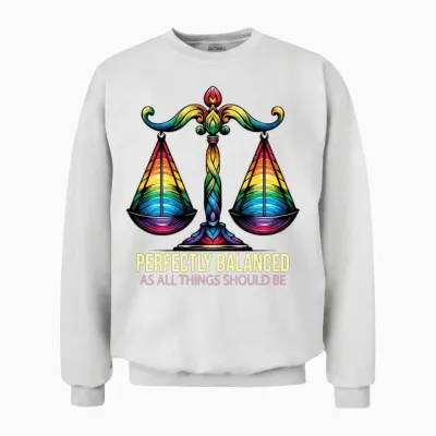 Libra Star Sign Balance & Harmony Art Unisex Sweatshirt - White