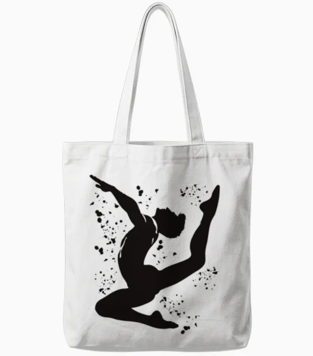 Gymnast Floor Artistic Gymnastics Tote Bags in White