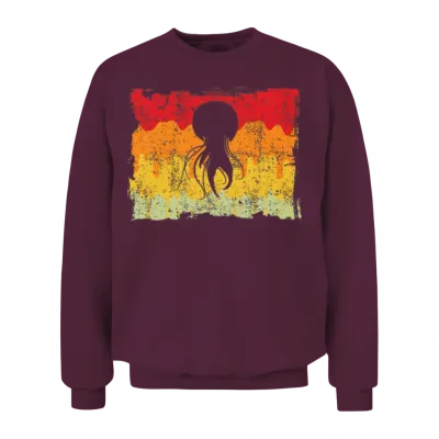 Jellyfish Retro Unisex Sweatshirt - Maroon