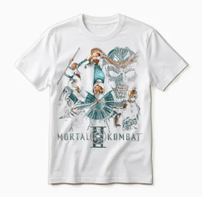 Mortal Kombat 2 Duotone Fighters Unisex T-Shirt - White