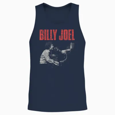 Billy Joel Live Official Unisex Tank Top - Navy