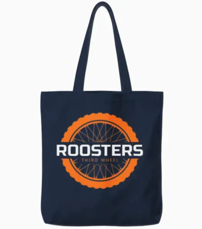 Mens Roosters Third Wheel Tire Service Funny Cock Tote Bags - Navy