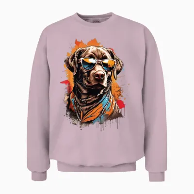 Brauner Labrador Mit Sonnenbrille Unisex Sweatshirt - Light Pink