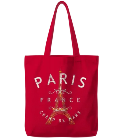 Paris France Tote Bags - Red