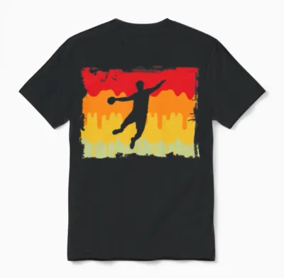 Handball Retro Unisex T-Shirt - Black