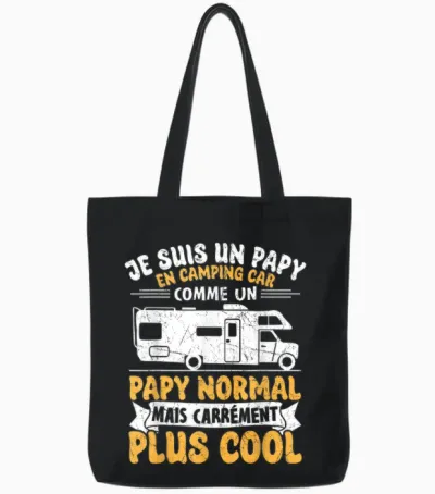 Papy Camping Car - Je Suis Un Papy En Campingcar Tote Bags - Black