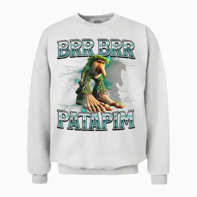 Brr Brr Patapim Italian Brainrot Unisex Sweatshirt - White