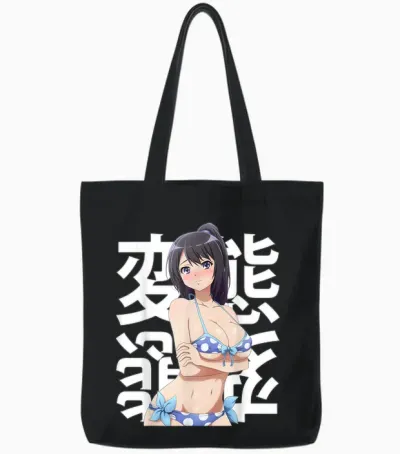Anime Shy Kawaii Lewd Waifu Otaku Japonais Summer Soumis Tote Bags - Black