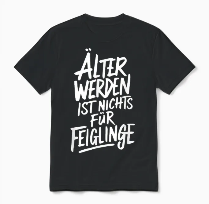 älter Werden Ist Nichts Für Feiglinge T-Shirt, Black Unisex T-Shirt in Black