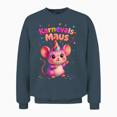 Carnival Mouse Cute Fancy Dress Motif for Women and Children Unisex Sweatshirt - Dark Heather