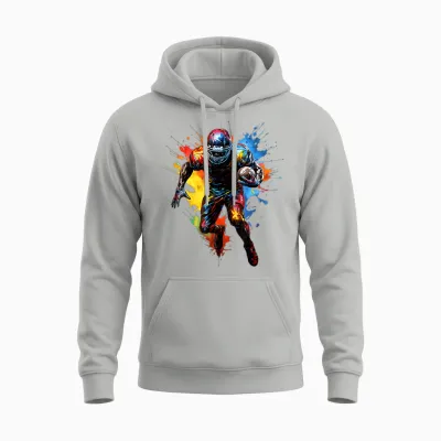 American Football Player Colour Unisex Hoodie - Ash