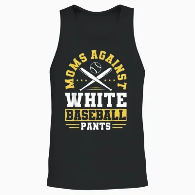 Moms Against White Baseball Pants Funny Sports Mom Unisex Tank Top - Black