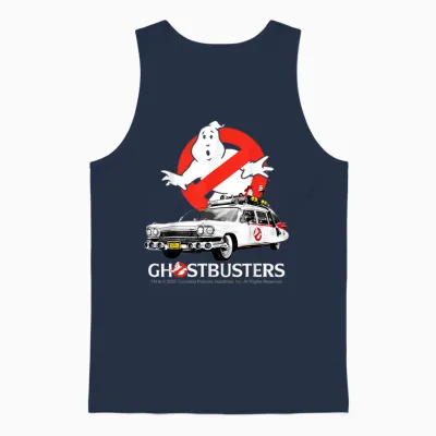 Ghostbusters Halloween Design Ecto 1 Unisex Tank Top - Navy