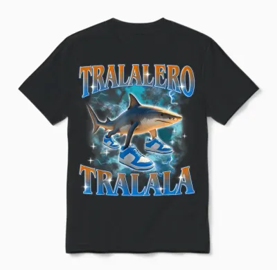 Tralero Tralala - Meme Brainrot Italian Unisex T-Shirt - Black