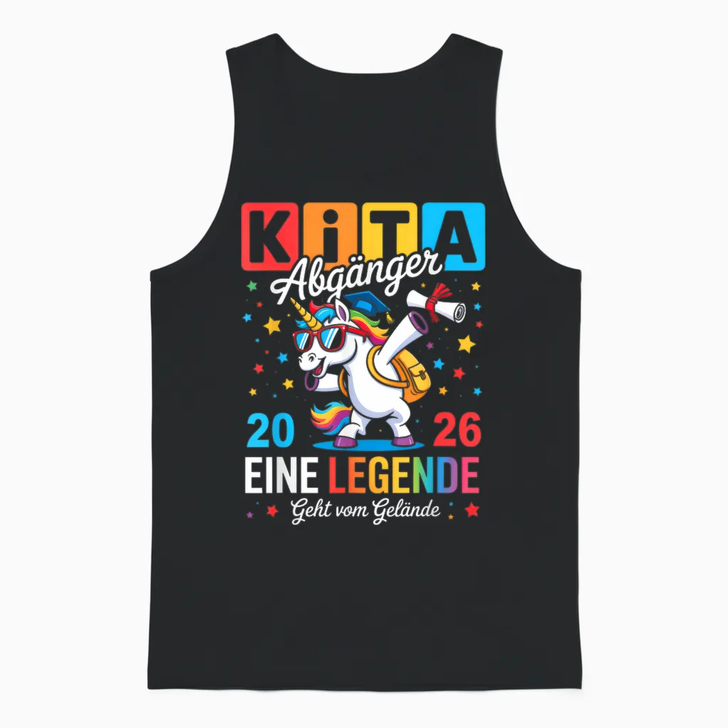 Kita Abgänger 2026 Einhorn Kindergarten Abschied Abschluss Unisex Tank Top in Black