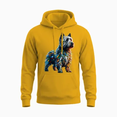 Polygon Art Cairn Terrier Terrier Unisex Hoodie - Gold