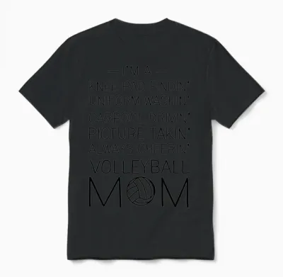 Volleyball Mom Checklist Unisex T-Shirt - Black