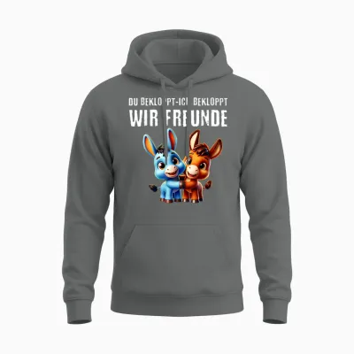 Du Bekloppt Ich Bekloppt Wir Freunde Beste Freundin Unisex Hoodie - Graphite Heather