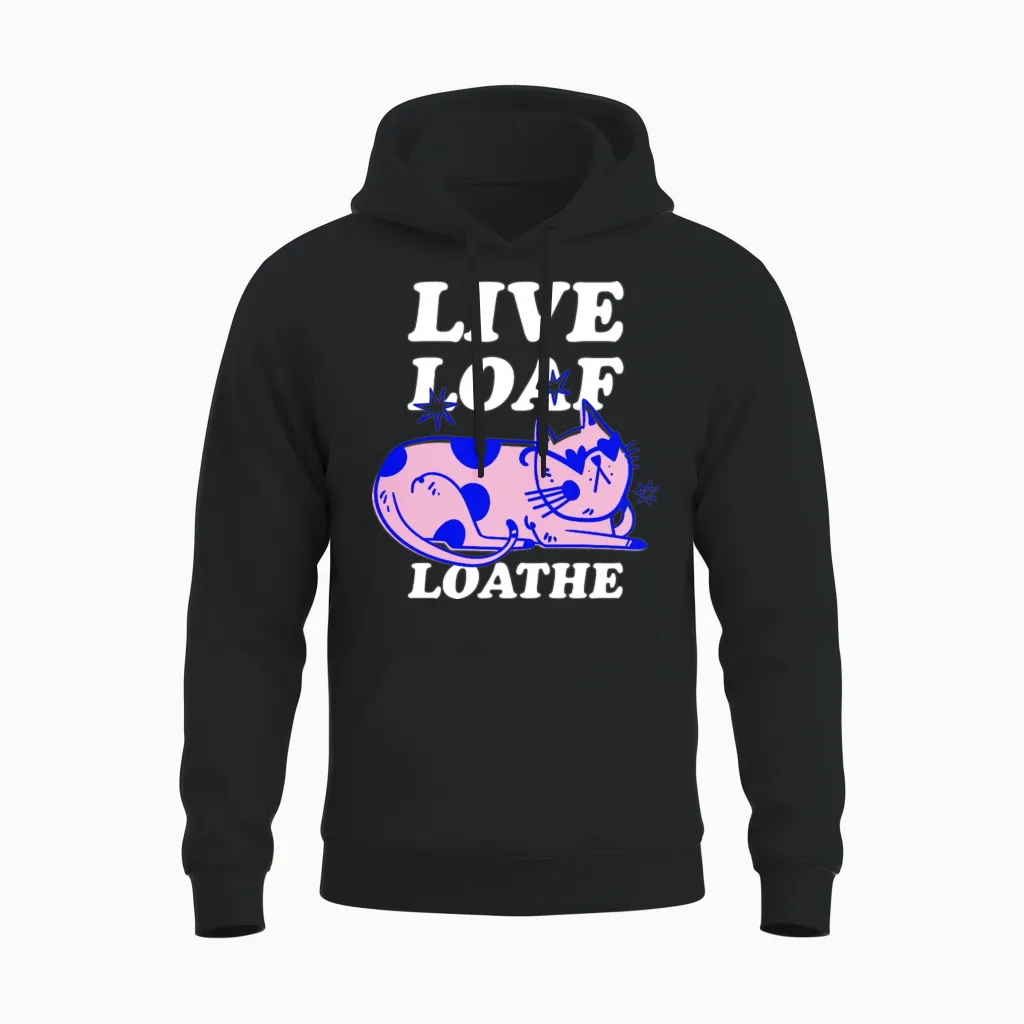 Cool Cat Retro Doodle Lovers Unisex Hoodie - Black