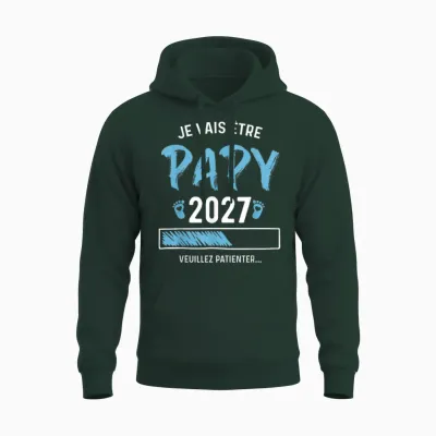 Homme Futur Papy 2027 Annonce Grossesse Papy 2027 Unisex Hoodie - Forest