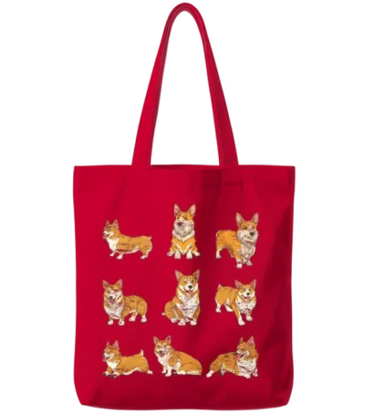 Dog Lover Dog Lover Dog Gift Corgi Tote Bags - Red
