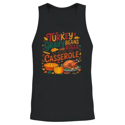 Unique Turkey Gravy Beans and Rolls Unisex Tank Top - Black
