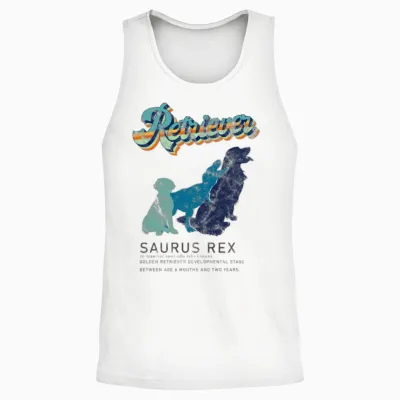 Retriever Saurus Rex Unisex Tank Top - White