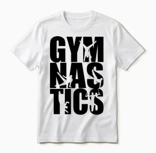 Men's and Boys Gymnastics Unisex T-Shirt in White