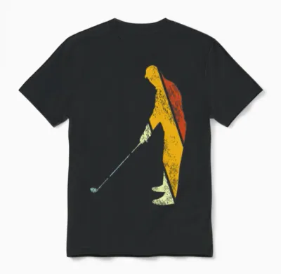 Golf Retro Unisex T-Shirt - Black