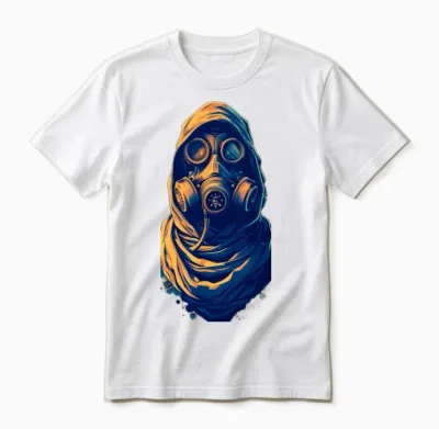Urban Gas Mask Hooded Design Unisex T-Shirt - White