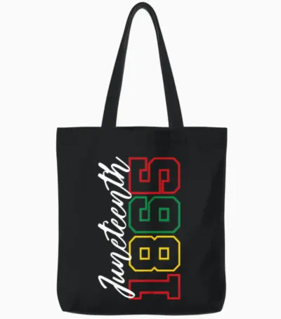 Juneteenth 1865 Shirts Women Men June 19th 1865 Freedom Day Tote Bags - Black