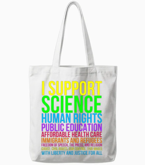 Science Human Rights Education Health Care Freedom Tote Bags in White