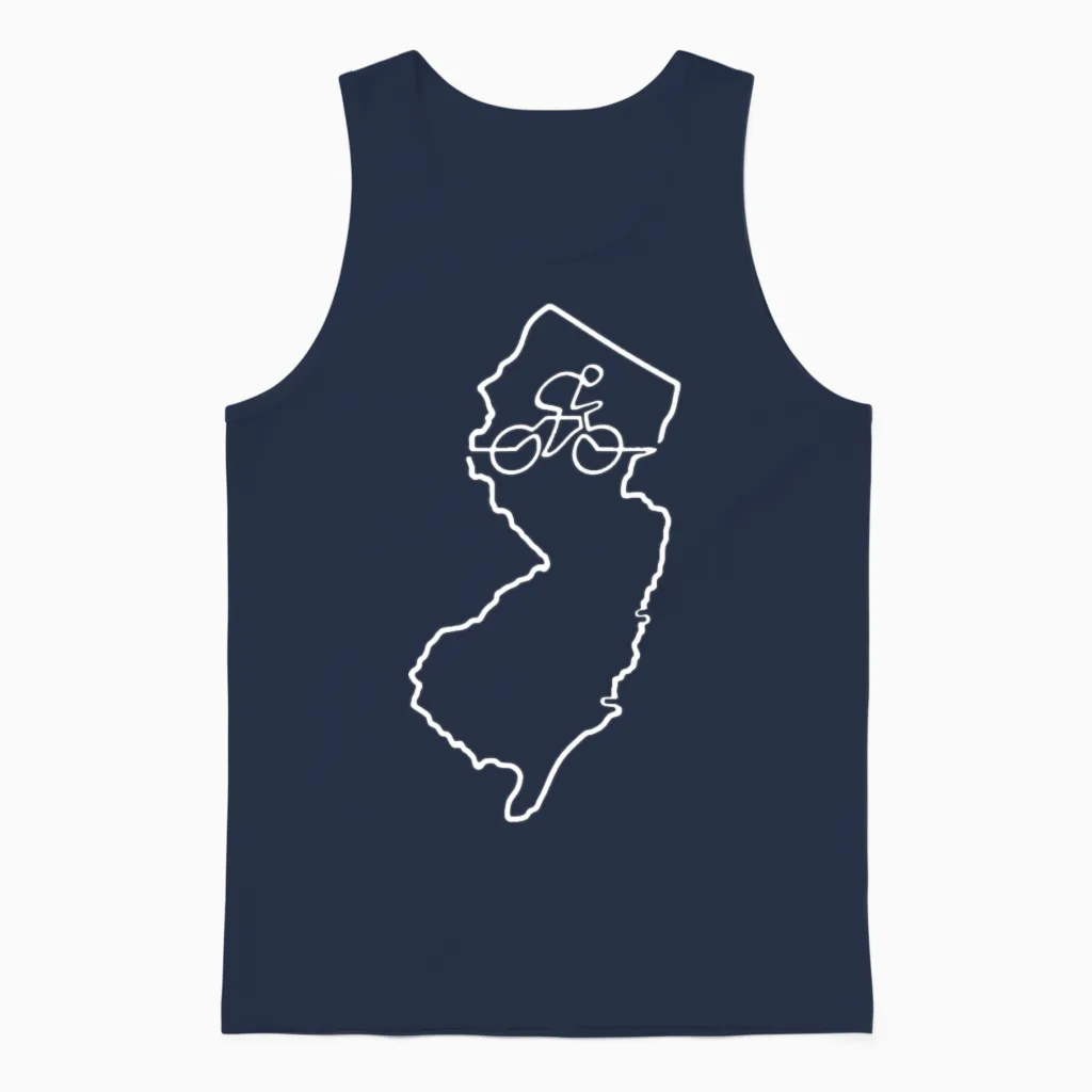 New Jersey Cycling Shirt Cyclist Gift Bike Biking Unisex Tank Top in Navy