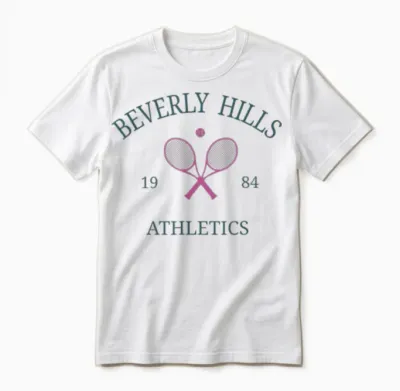 Beverly Hills Athletics California Tennis Club Schläger Prep Unisex T-Shirt - White